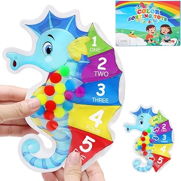 JoyPlus Colour Sorting Toys for Toddlers, Color Matching Educational Toy for Autism, Montessori Math Skills Games Toy, Sensory Fidget Toys Travel Essentials for Kids Boys Girls 3 4 5 Years Old