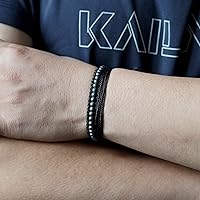 Vista 449 de Handmade Natural Stone Beaded Healing Bracelet Gift for Men Adjustable Rope String Bracelet