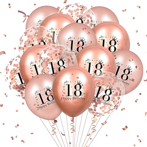 Miniatura 113 de 18 globos de cumpleaños de 13 años y suministros de decoración de fiesta de confeti para niñas y niños, 12 pulgadas