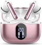 Wireless Earbuds, Bluetooth Headphones 5.4 HiFi Stereo, Wireless Earphones with ENC Noise Cancelling Mic, IP7 Waterproof in Ear Headphones, LED Digital Display Ear Buds, Touch Control, Black