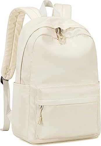 Mochila para niñas, mochilas escolares para escuela primaria, secundaria, mochilas para laptop para mujeres, Beige, Escuela