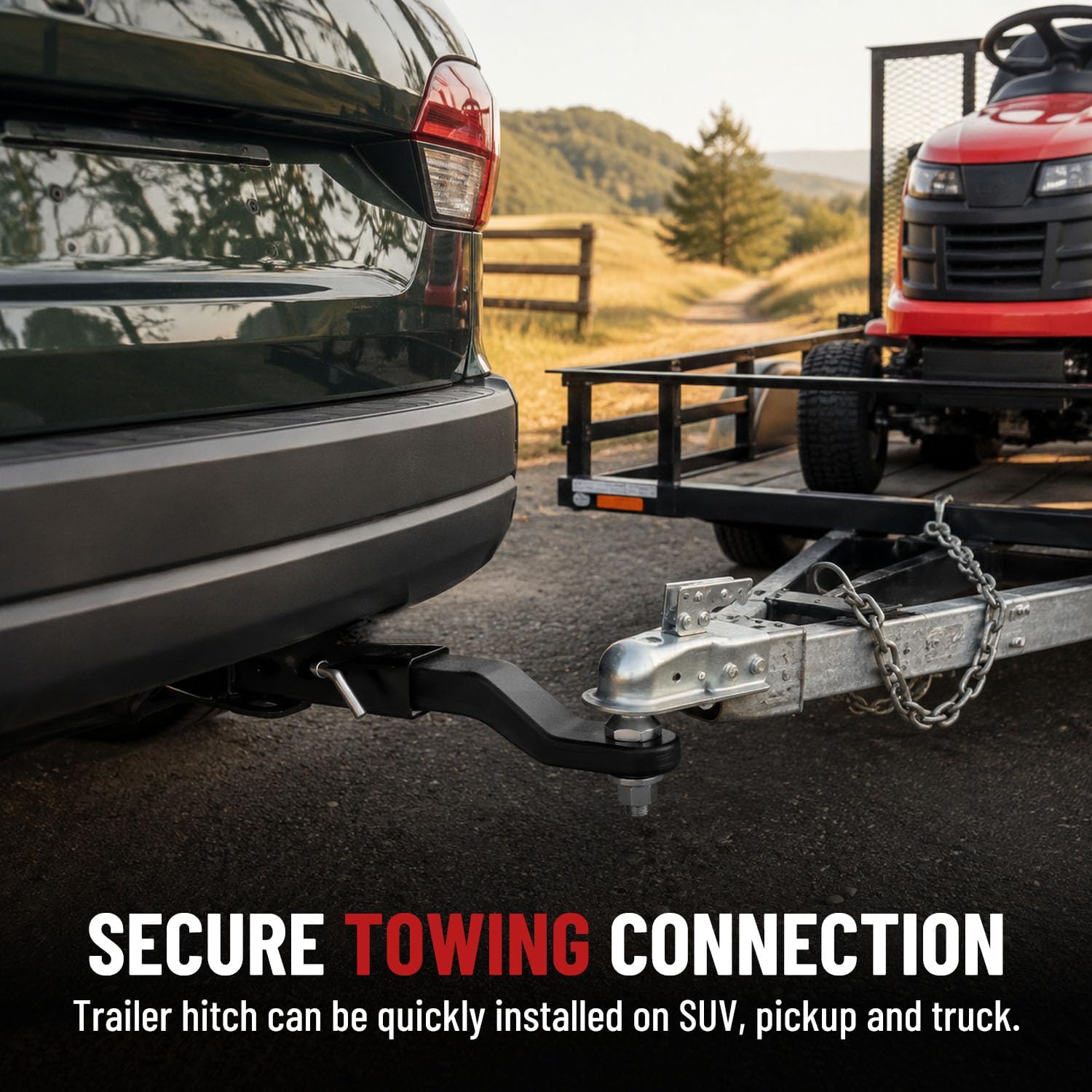 Trailer Hitch Ball Mount with 1-1/4" Ball Hole, 2" Drop, 20,000 lbs