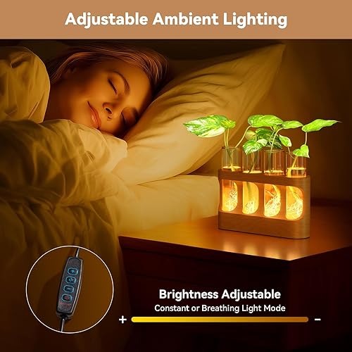 Miniatura 6 de Estación de Propagación de Plantas Giunn con Luces LED Ajustables de 9 Velocidades, Soporte de Madera, 4 Tubos de Prueba de Vidrio para Plantas