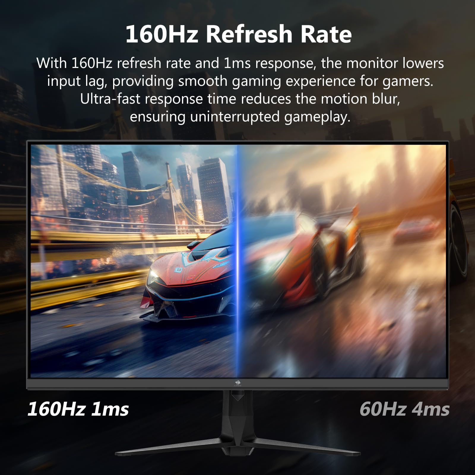 Z-Edge 27 Zoll 4K Gaming Monitor 160Hz UHD Fast IPS DP 1.4 HDMI 2.1 120Hz | 3840x2160, 1ms MPRT, 450cd/m² Helligkeit, 1,07 Milliarden Farben, Adaptive Sync, Fadenkreuz, VESA Kompatibel, Schwarz