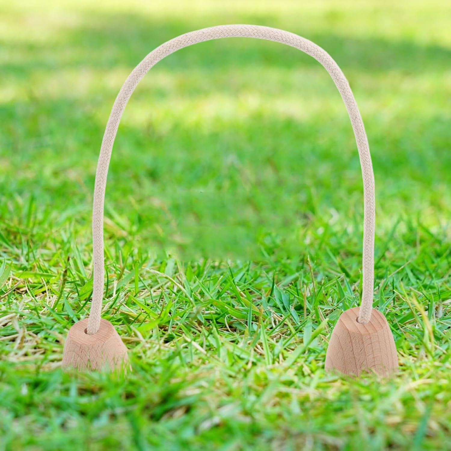 DOITOOL 5pcs Cotton Rope Croquet Wickets with Base Set, Universal Backyard Outdoor Game Accessories for Family-Friendly Lawn Activities