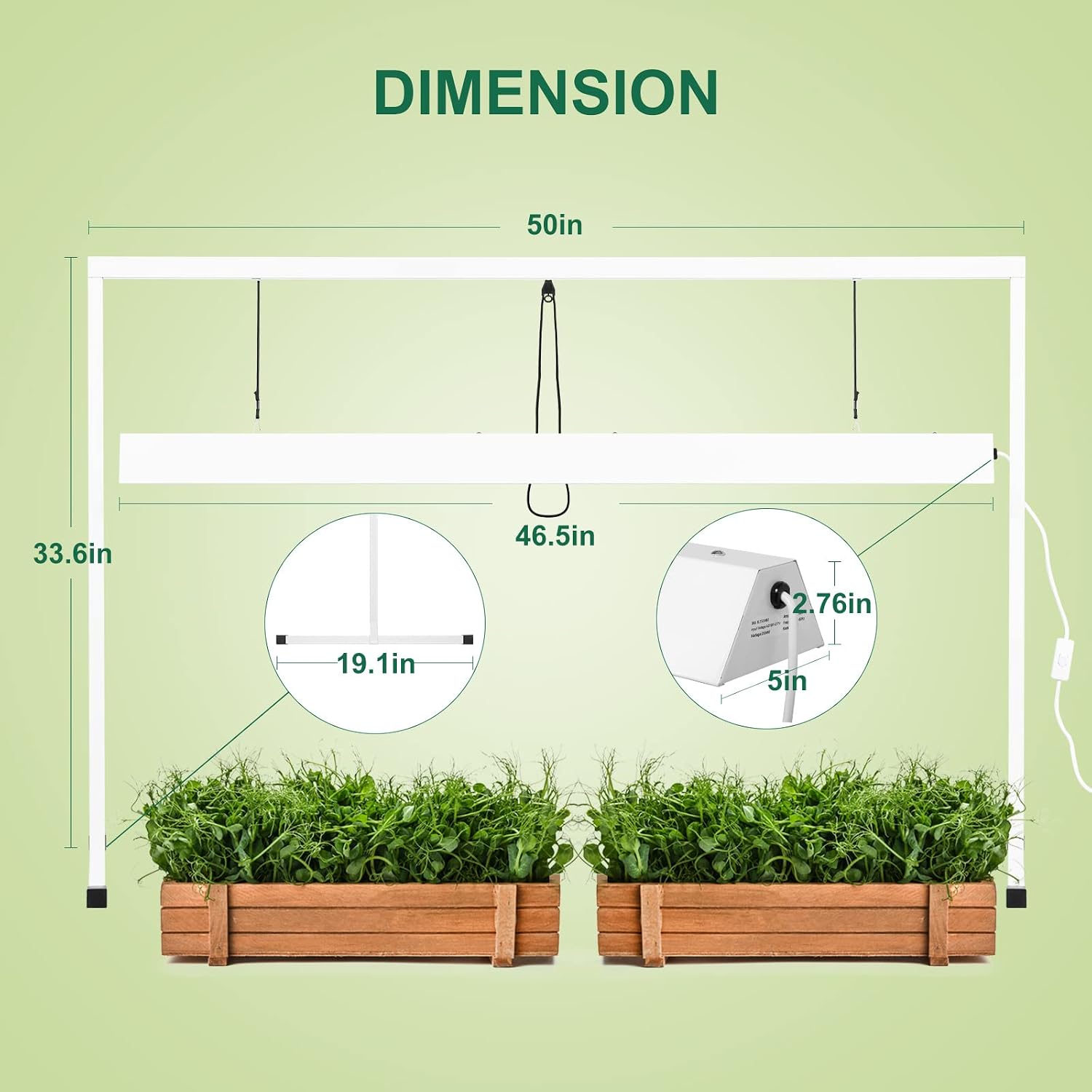 iPower 54W 4 Feet 2-Bulb T5 Fluorescent Light Stand Rack for Seed Starting Plant Growing, 6400K,White