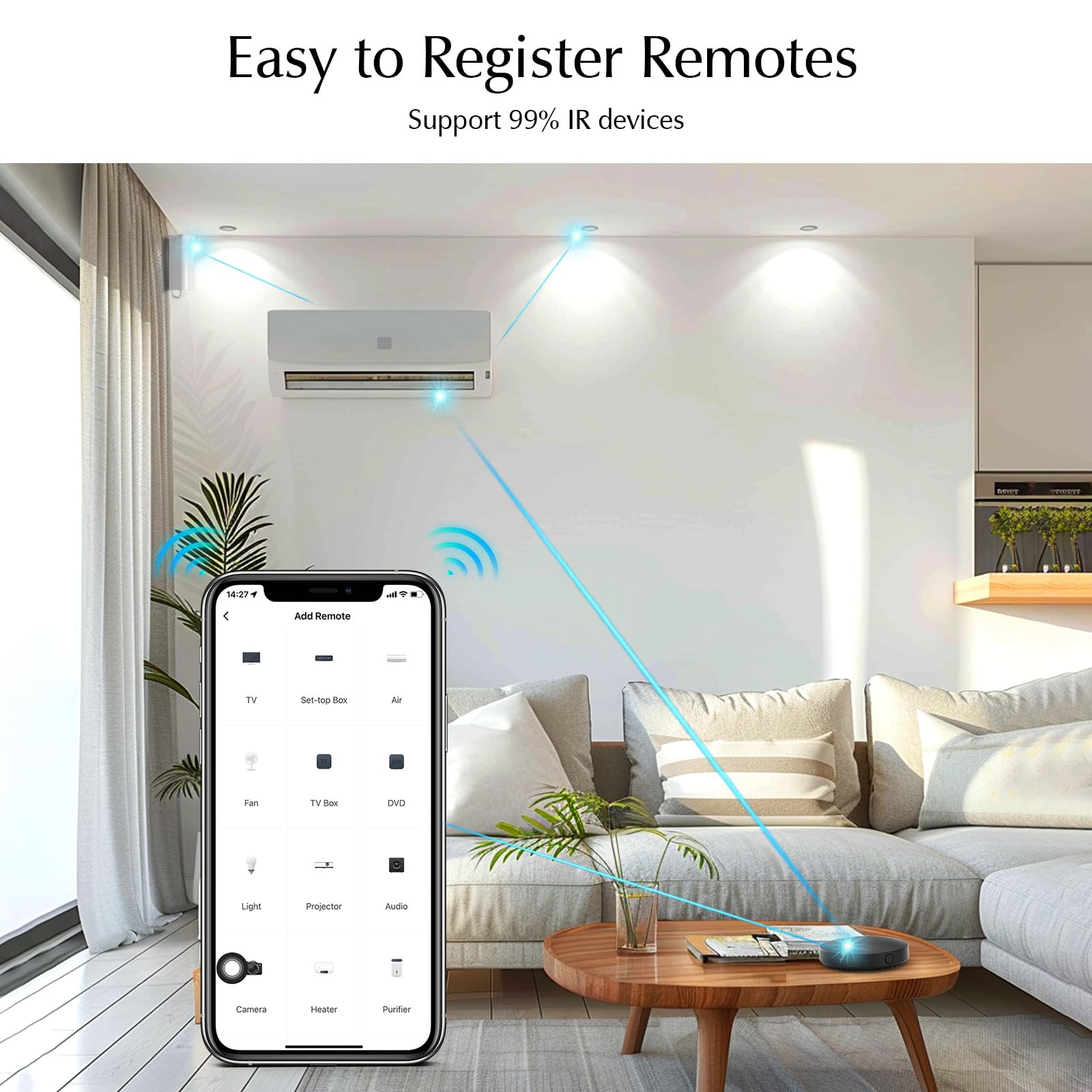 eMylo Control Remoto IR Smart, Smart Home Automation, Tuya Smart inalámbrico WiFi Control IR Universal Hub Compatible con Alexa