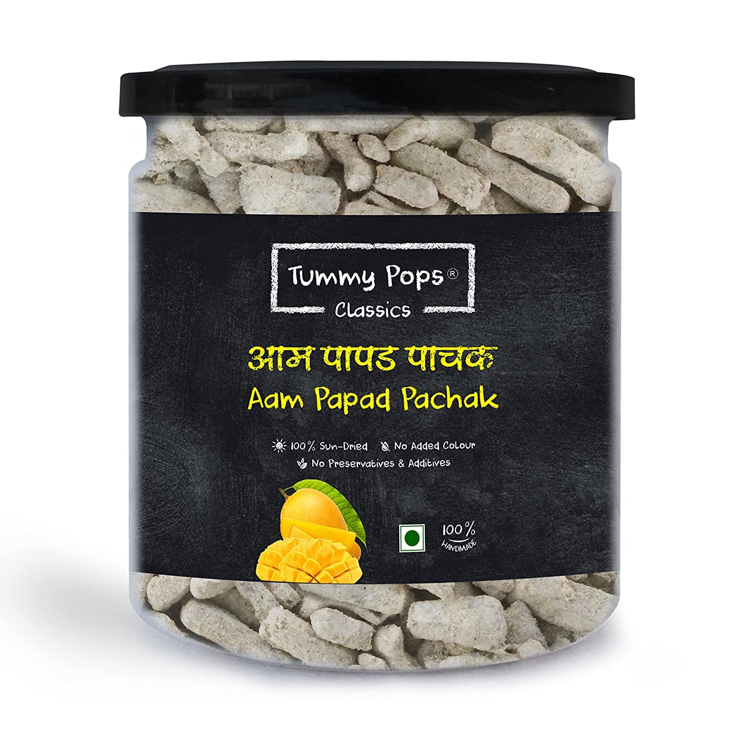 PKD Tummy Pops Khatta Meetha Aam Papad Slice | 275 gm Jar | Aam Pachak Churan/Aam Lachha/Tasty Dry Mango Candy/Digestive After-Meal Mukhwas Mouth Freshener