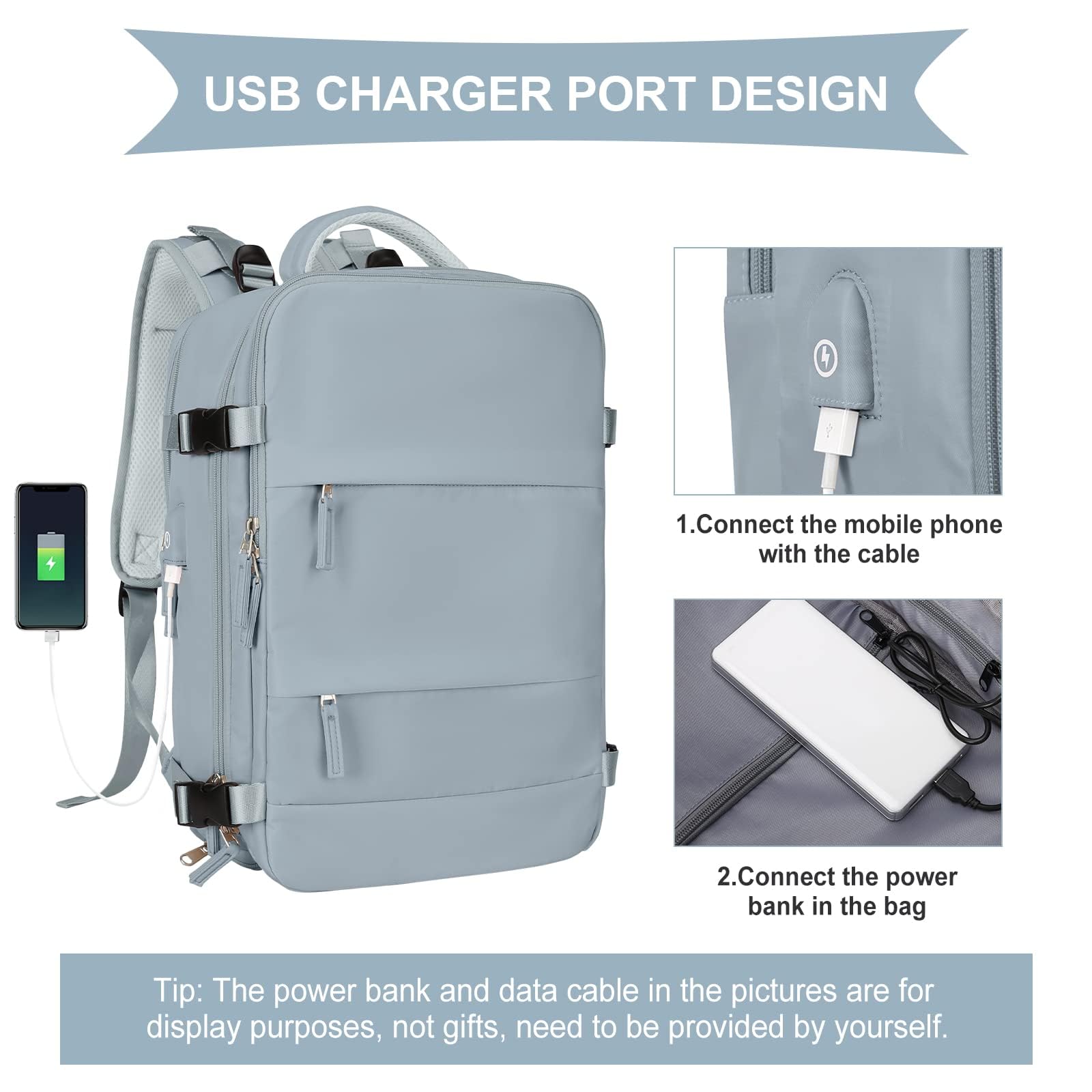 SZLX Zaino Ryanair 40x30x20 Sottovuoto Zaino da Viaggio 40x30x20 Wizzair Donna da escursionismo sportivo impermeabile Zaino Casual Laptop da 14 Pollici con porta di ricarica USB Scomparto per Scarpe