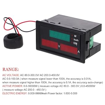 80-300v 100a Multi Function LED Voltmeter Ammeter Tester