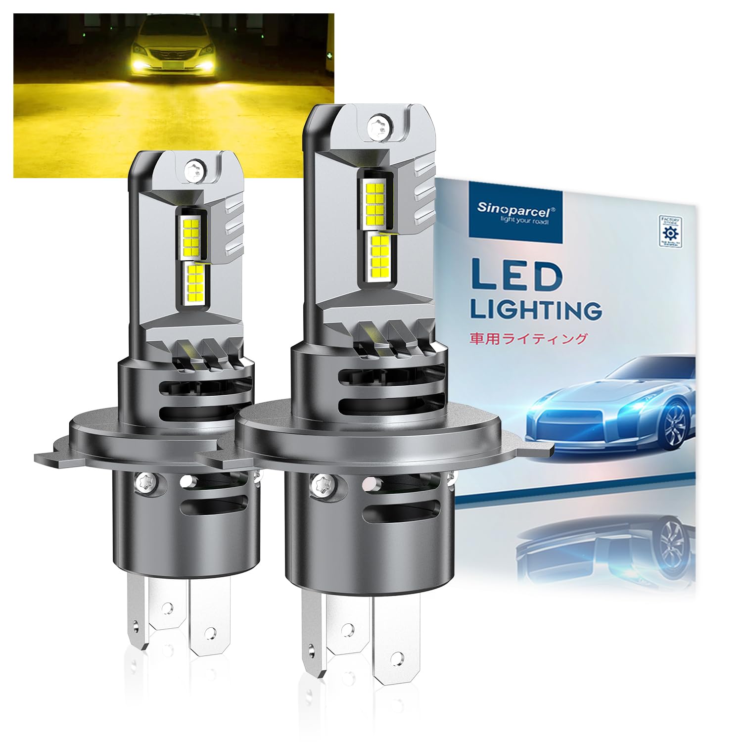 Sinoparcel H4/9003 Led Fog Lamp, Headlight Bulb, Vehicle 