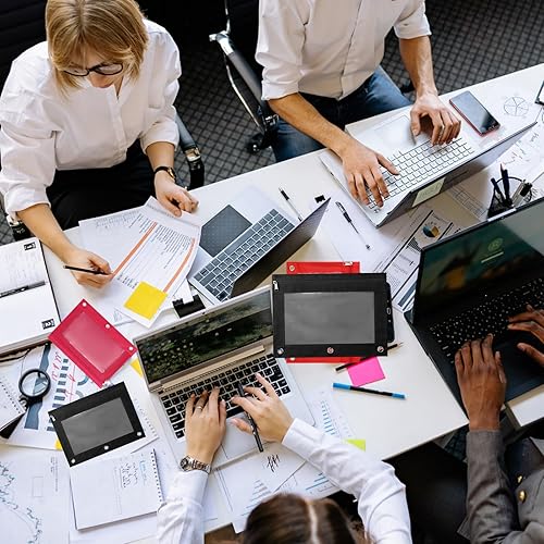 Miniatura 7 de ACRSIKR Estuche para lápices de 3 anillos, con cremallera, estuche para lápices, estuche para cosméticos, paquete de 2 unidades, color negro,