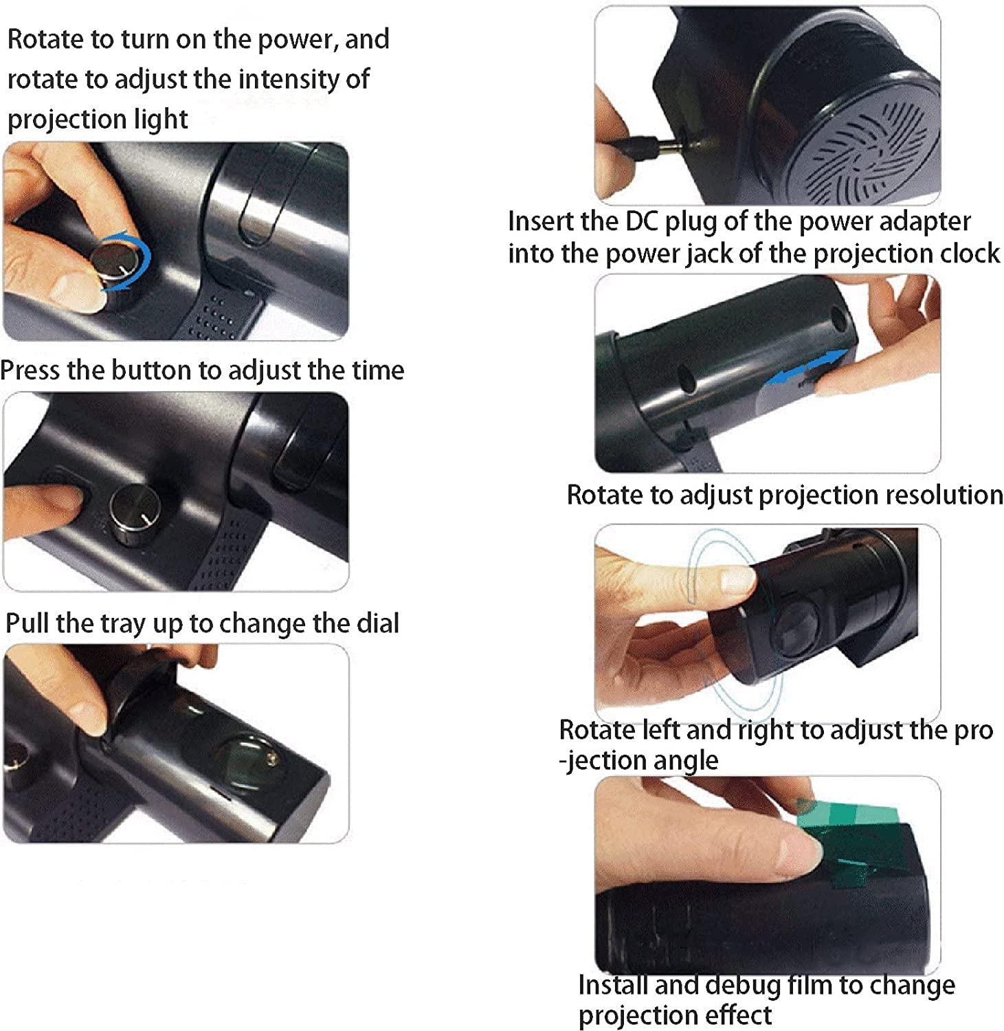 Amazon.com : ZXSYYDS LED Projection Clock, 180 ° Rotatable