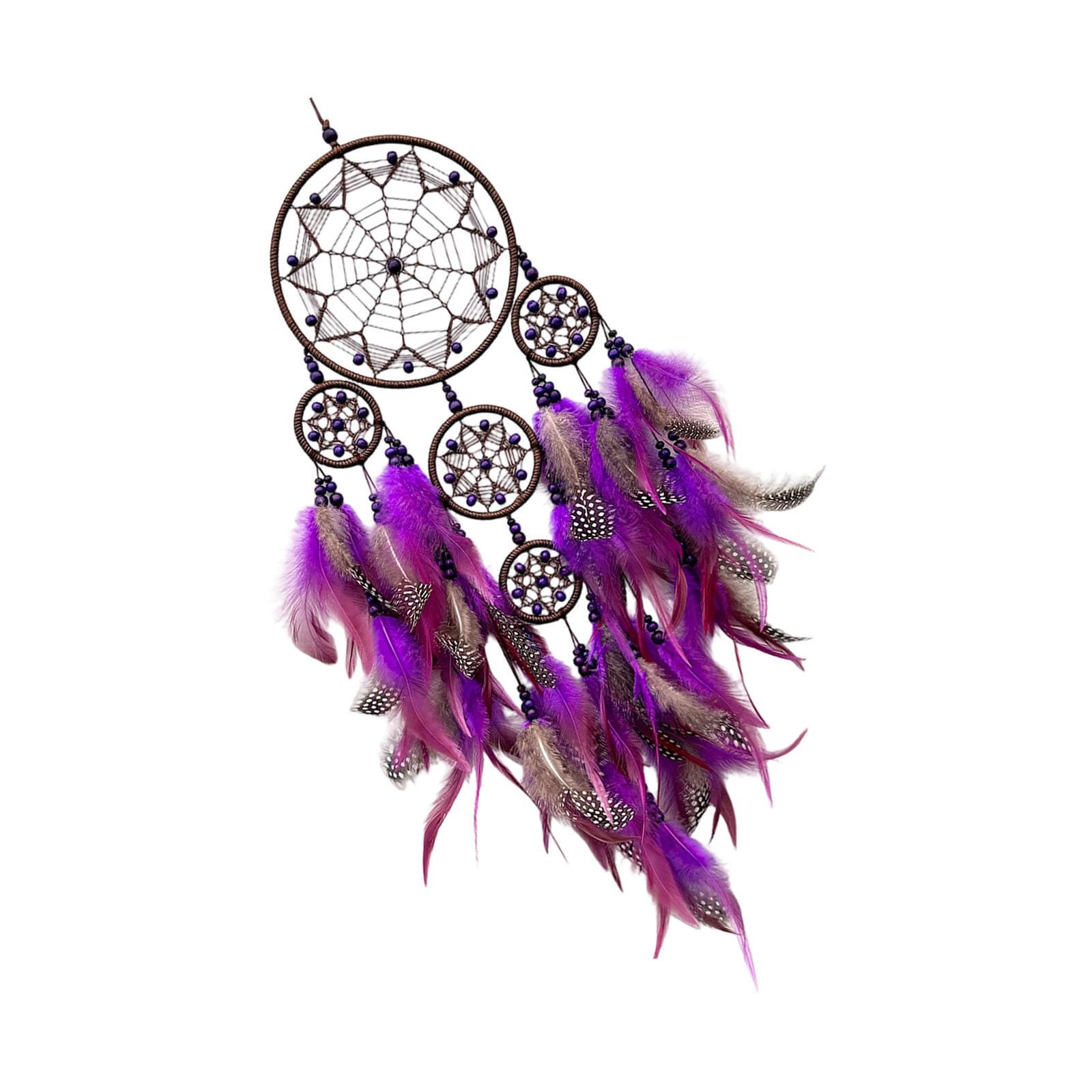 Stylish Tribal Ethnic Dreamcatchers Hanging Decors for Bedroom Living Room with Feathered and Colorful Beads Wall Art Hanging Decors