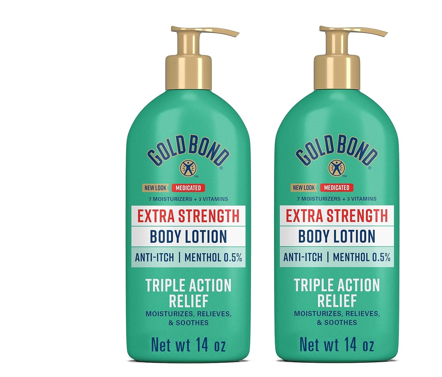 Gold Bond Medicated Body Lotion Extra Strength, Aloe Vera, 14 Ounce (Pack of 2)