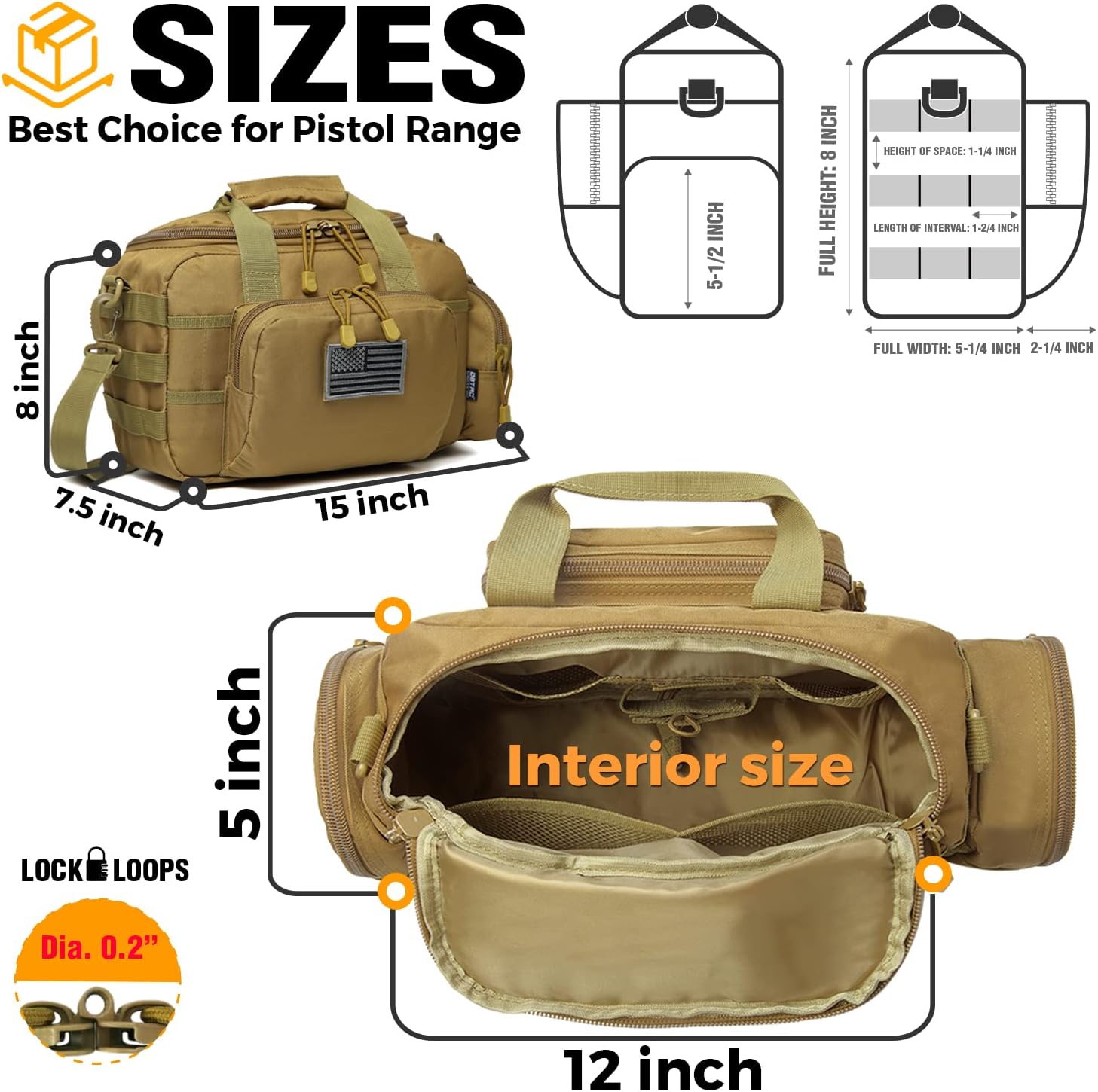 DBTAC Tactical Single Rifle Bag 41" + Tactical Range Bag Small (Tan)