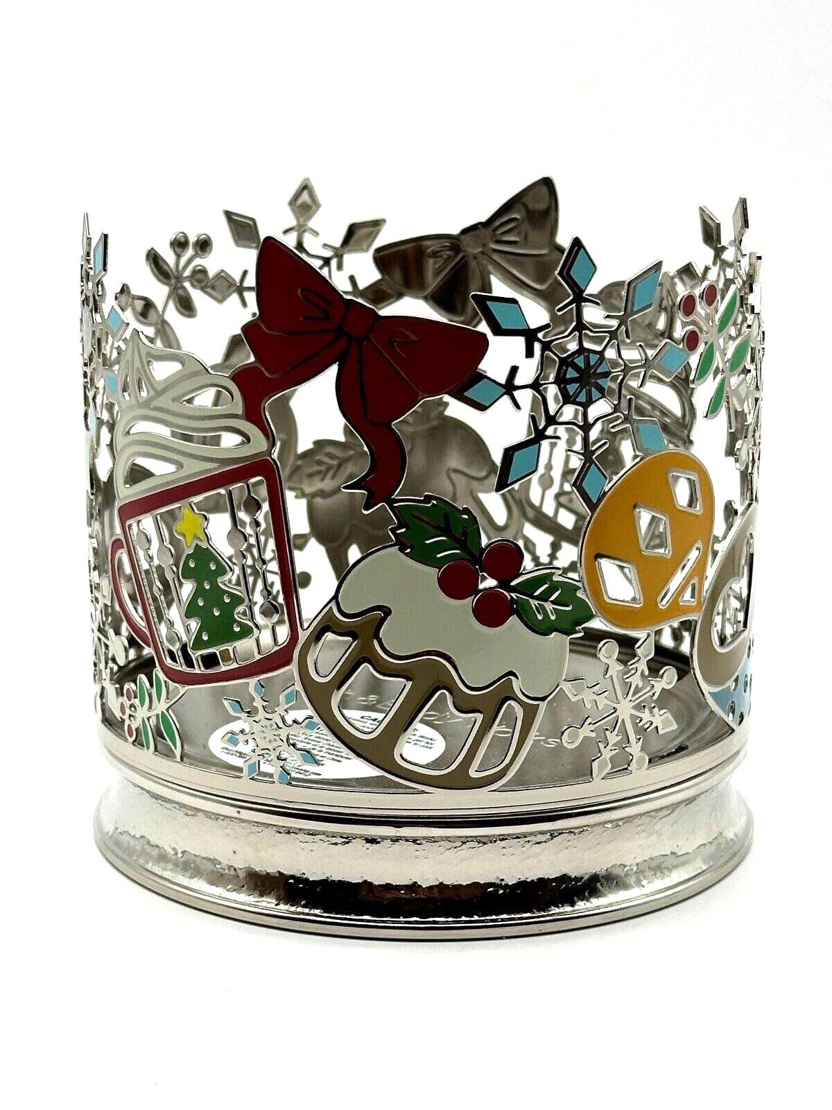 Bath & Body Works 3 Wick Candle Holder Sleeve Holiday Tea Party