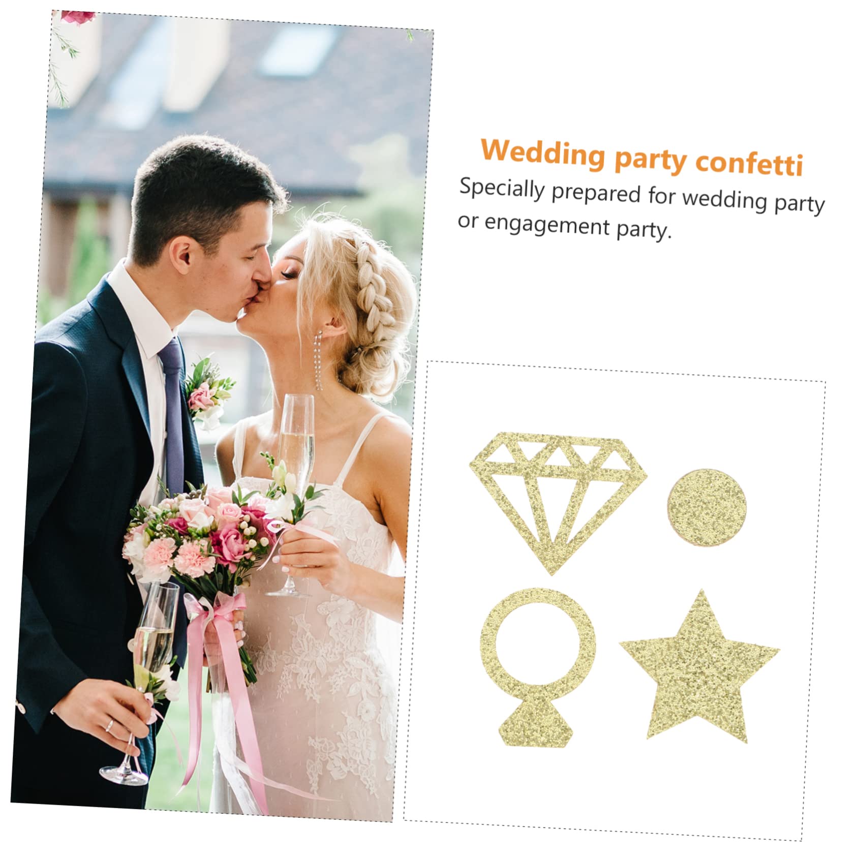 Gadpiparty 8confezioni Confetti Decorativi Carta Stelle Dorate Da Pacchi Per Matrimoni e Feste Decorazioni Eleganti e Facili Da Usare Per Celebrare Momenti Indimenticabili