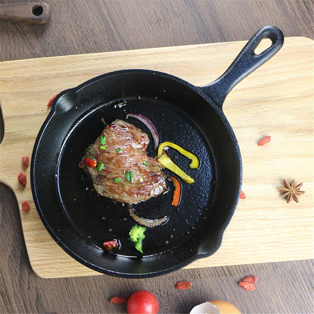 Cast Iron Skillet, 26 Cm / 21 Cm / 15 Cm Padella Antiaderente in Ghisa per Vari Forni, Fornelli, Barbecue, Cotture al Fuoco,15cm