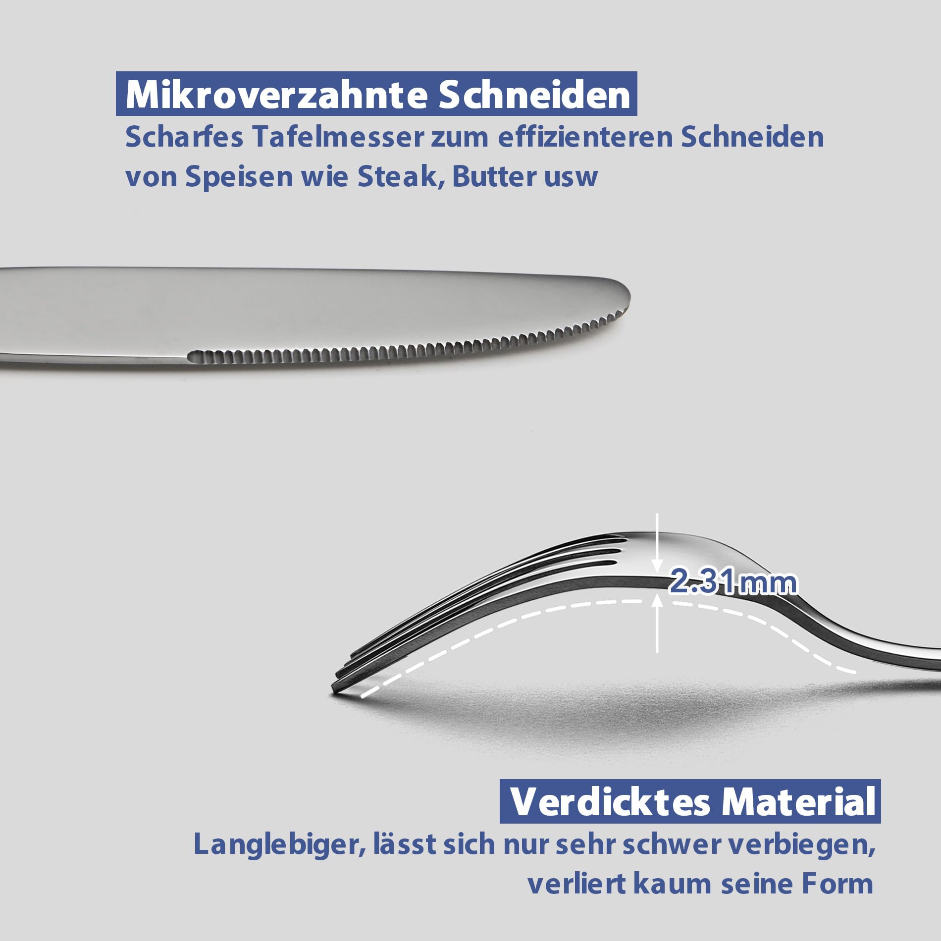 Besteck Set 6 Personen, 30-teiliges Edelstahl Besteckset mit einzigartigem Musterdesign, Essbesteck mit Messer Gabel Löffel, Tafelbesteck für Haus/Küche, Hochglanzpoliert, Spülmaschinenfest