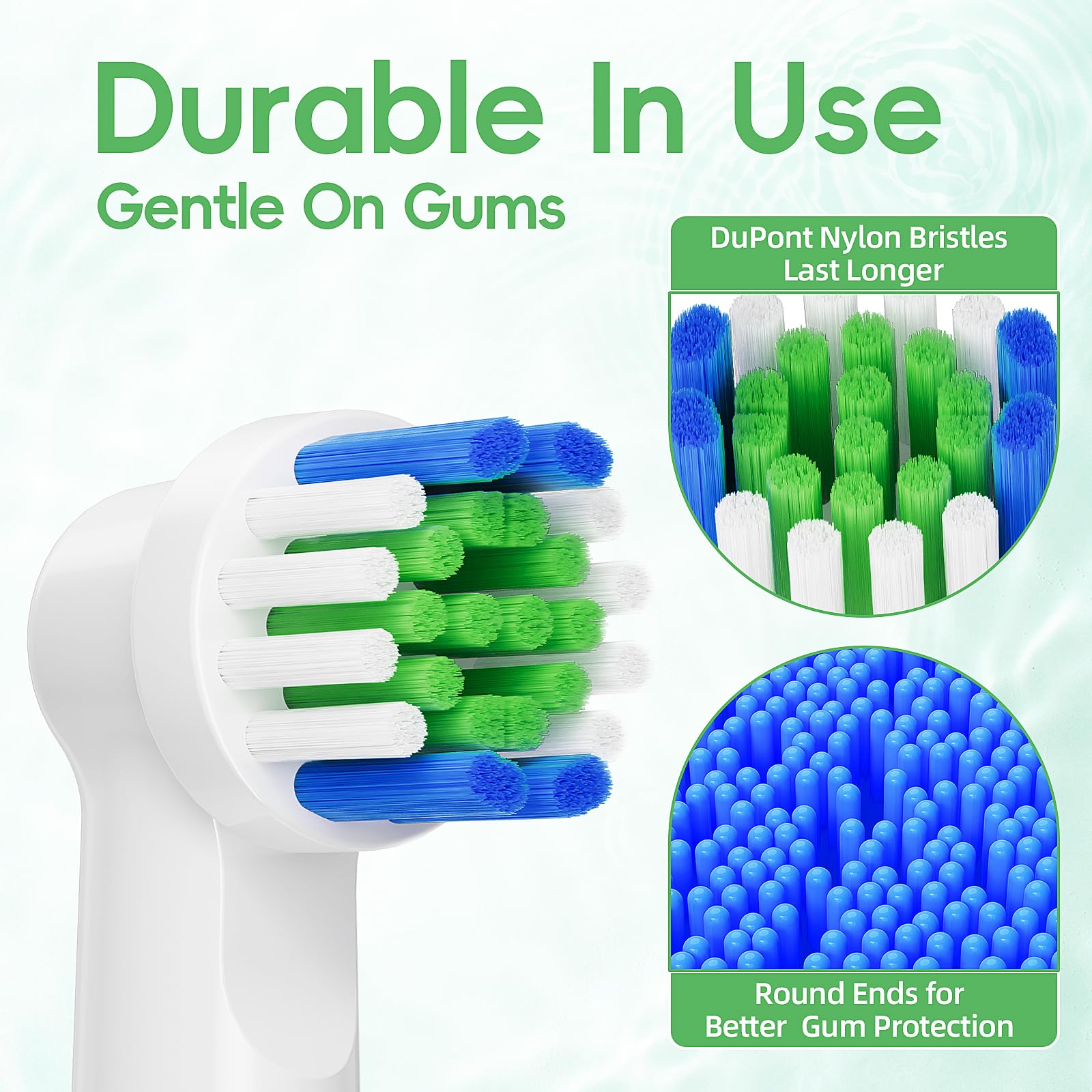 Cabezales de cepillo de dientes de repuesto compatibles con Oral B, paquete de 8 cabezales de cepillo de dientes eléctricos de cerdas medianas para limpieza profunda, cabezales de cepillo suaves