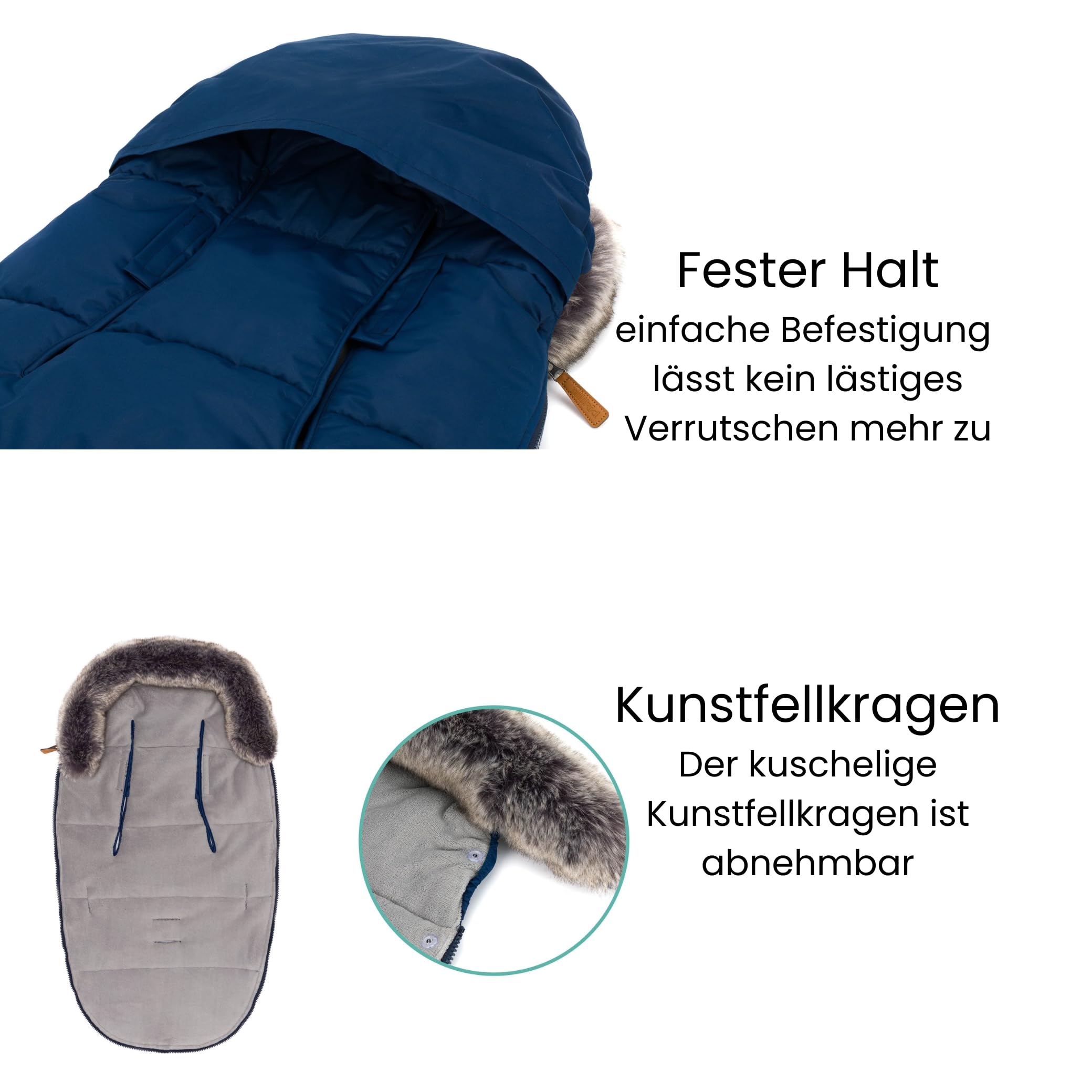 Fillikid Winterfußsack Manaslu & Windel Blaubär, Baby Fußsack extra warm, mit Coral Fleece für Kinderwagen Buggy Sportwagen, Kinderfußsack waschbar & atmungsaktiv
