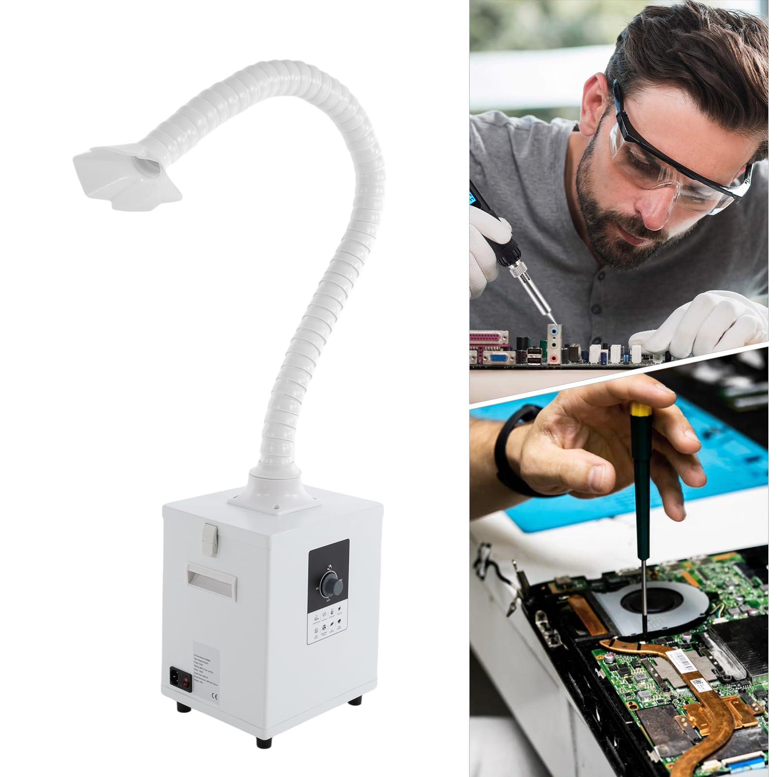 Lötrauchabsaugung Lötrauchabsorber 258m³ 150W geräuscharmes 3-stufiges Filtersystem für Lötstation Schweißarbeiten Rauchabsaugung