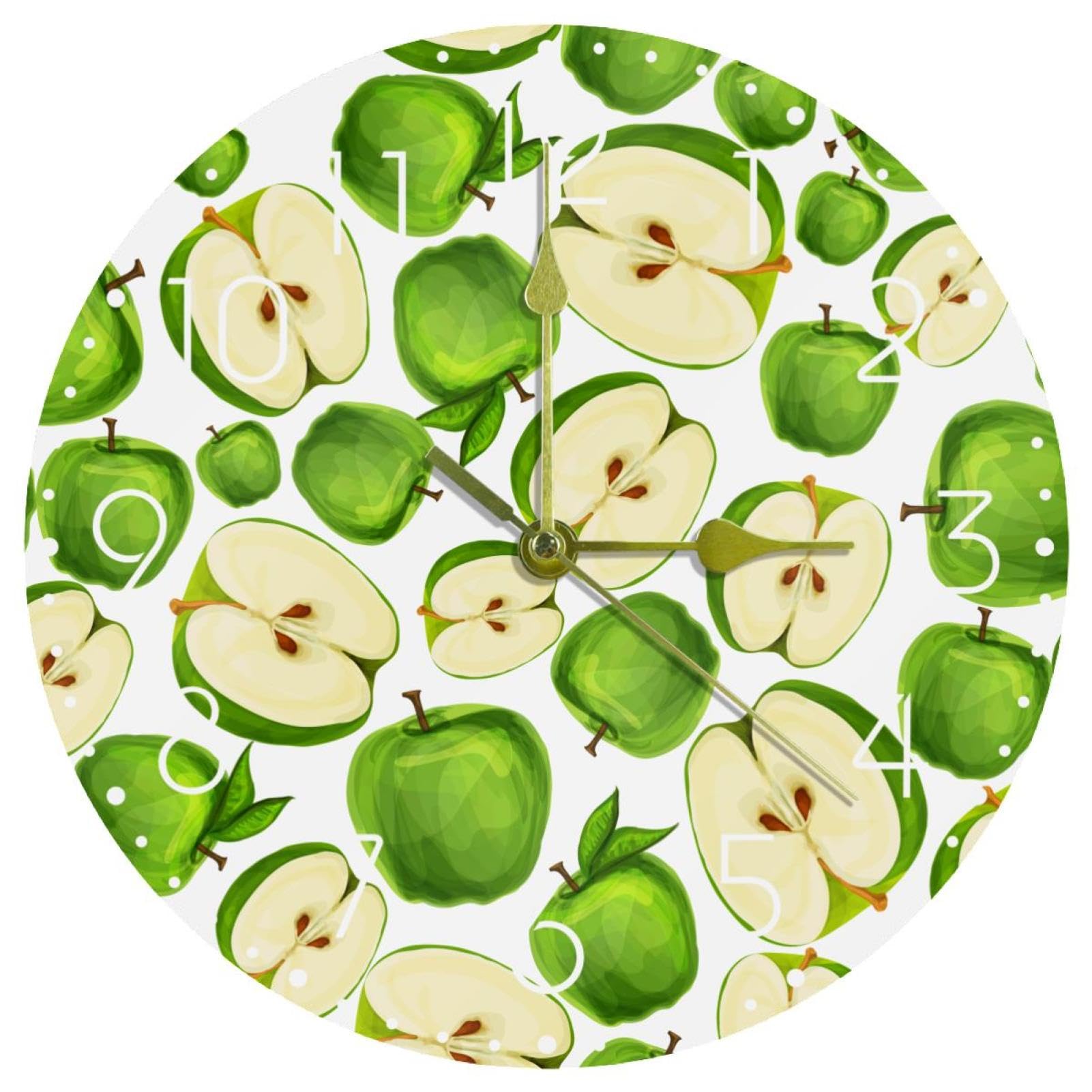 Horloge murale silencieuse pour retrouver le sommeil sans bruit tic-tac motif fruits 25cm