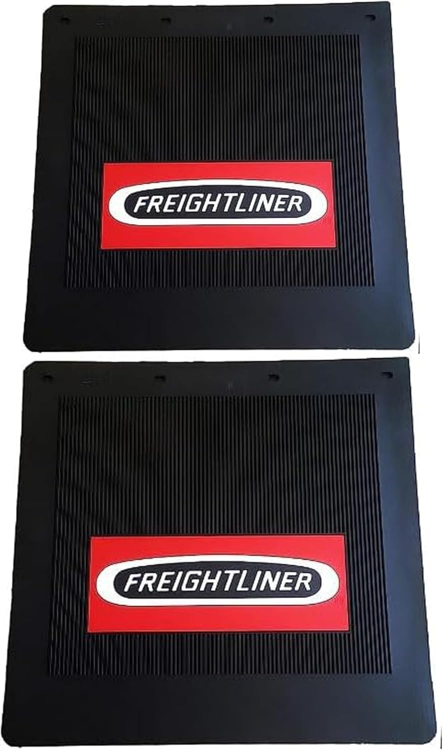 Freightliner 24" x 24" Black Rubber PDT1519 Semi Truck Mud Flaps- Set of 2 with Bolt Kit