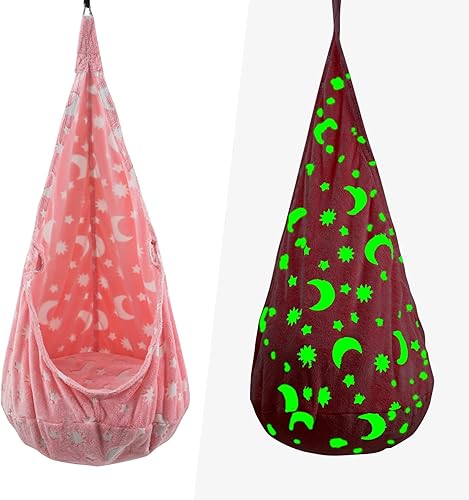 Miniatura 9 de Asiento columpio para niños, silla giratoria sensorial con cojín inflable de PVC, hamaca colgante para uso en interiores y exteriores