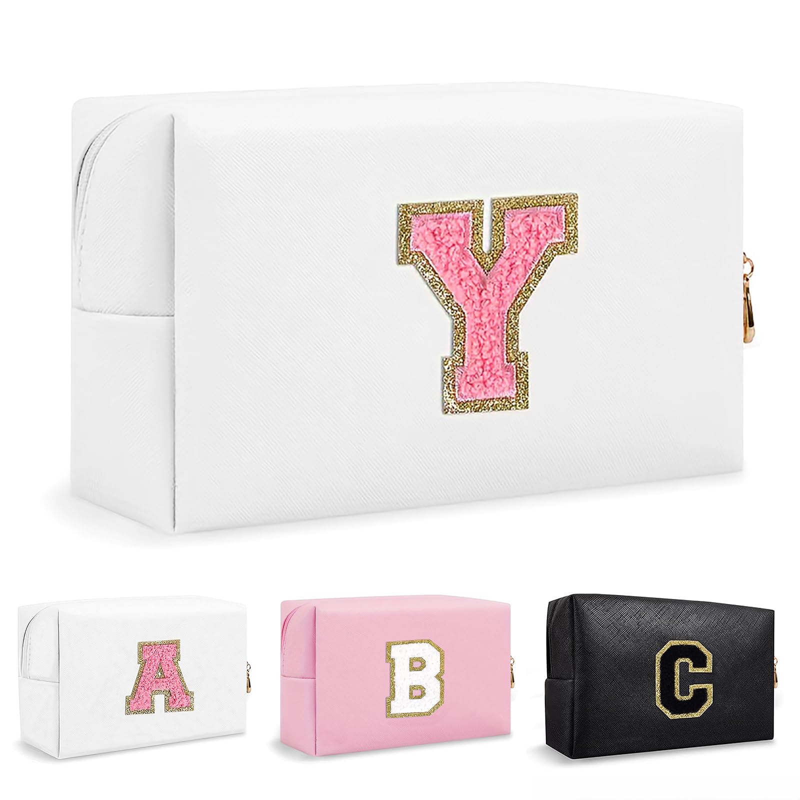 Bolsa de Maquillaje, Bolsa de Cosméticos Impermeable de Viaje, PU Cuero, Neceser de Baño, Bolsa De Aseo Y Almacenamiento para Mujer,Cosas Preppy para niñas Adolescentes (Letra A-Z) — view 127
