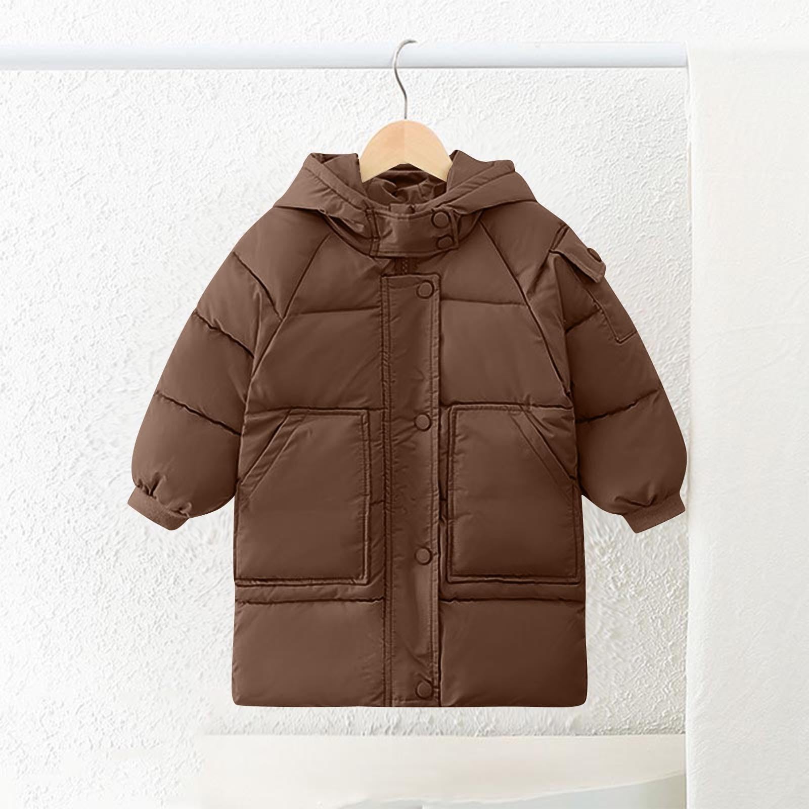 Chaqueta de invierno acolchada con capucha para niñas, abrigo cálido y grueso, abrigo de plumón para niños, abrigo cómodo para exteriores