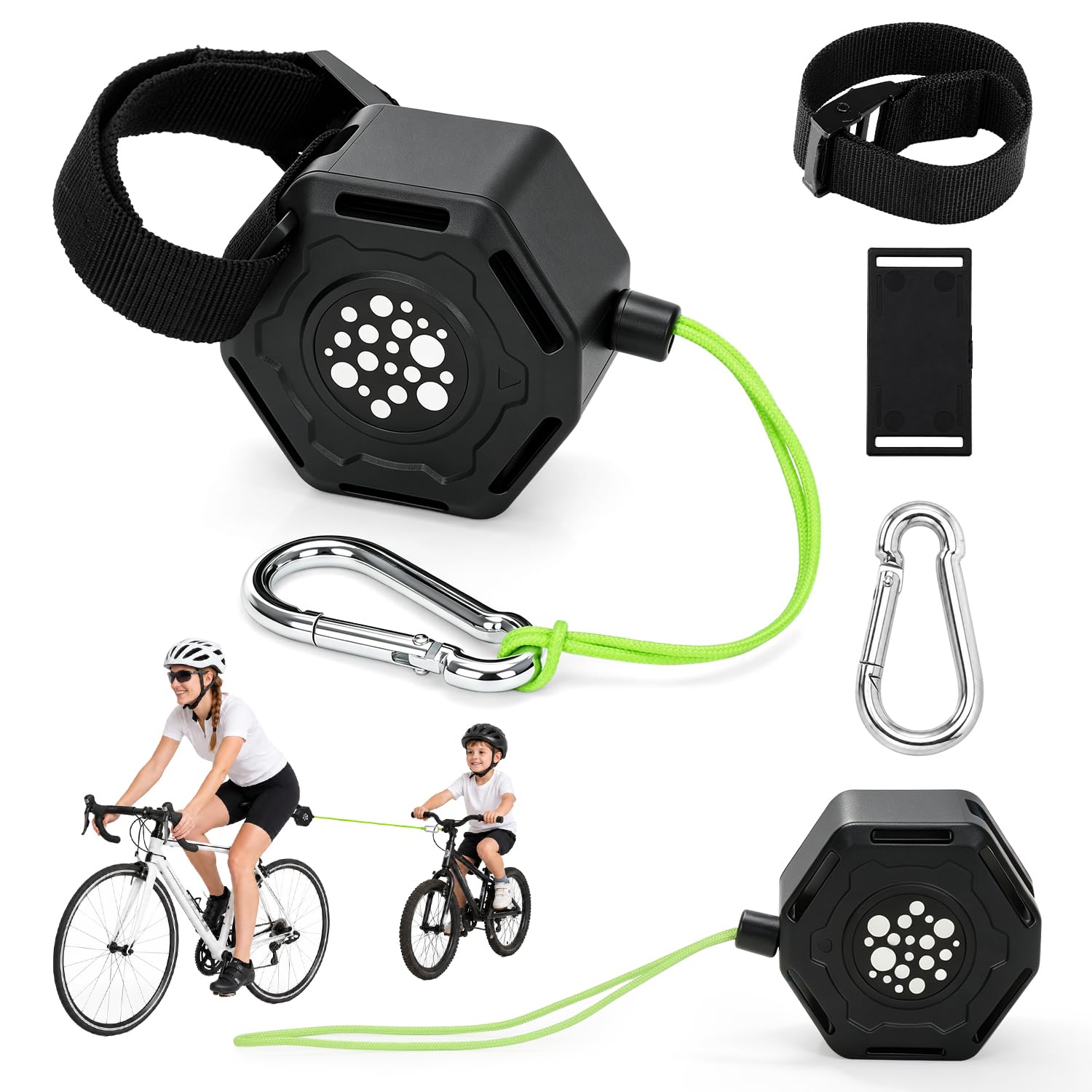 Rowerowy drążek do podciągania, chowana linka dla dzieci, pas linowy, nośność 100 kg, do rowerów, rowerów górskich