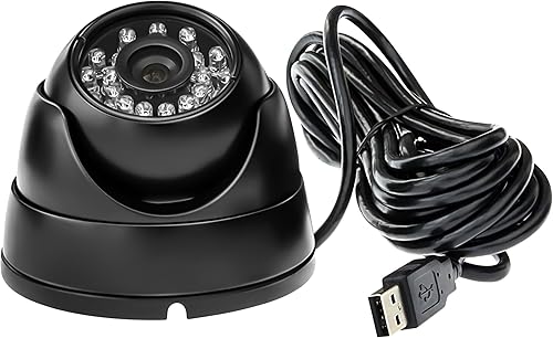 Miniatura 1 de ELP Cámara de aluminio Dome USB Visión nocturna HD Webcam IR Infrarrojo PC Cámara 1.3megapíxel Cámara de seguridad USB CCTV Cámara web industrial de