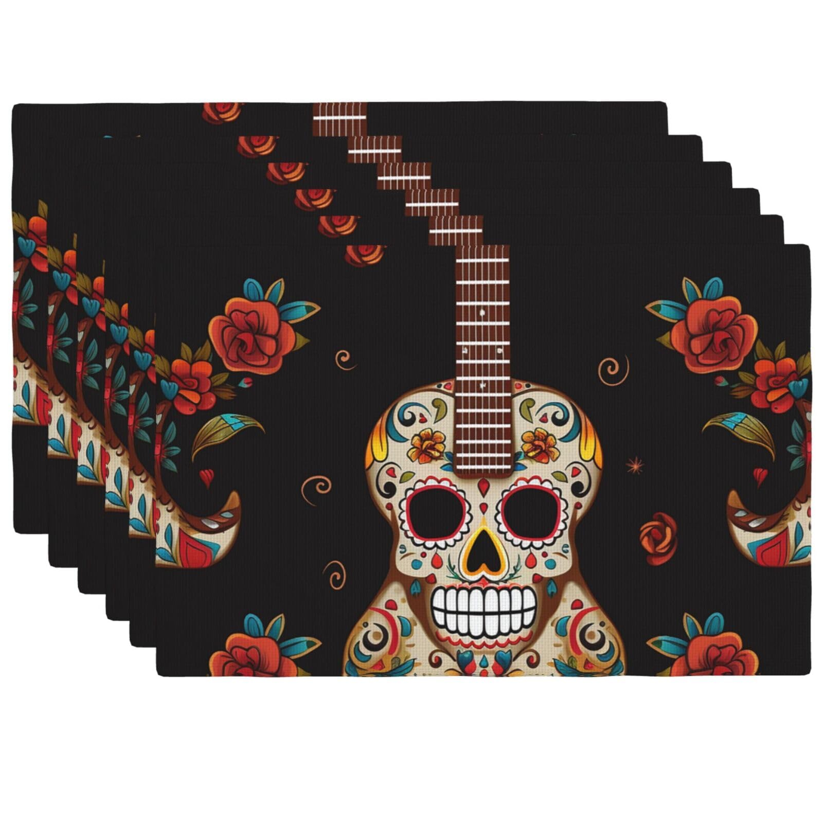 Set de table guitare et tête de mort pour un repas rock entre amis