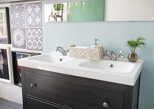 Miniatura 4 de Mkono Cestas de almacenamiento de macramé, caja de decoración bohemia para guardería, cesta de bebé, juego de 3