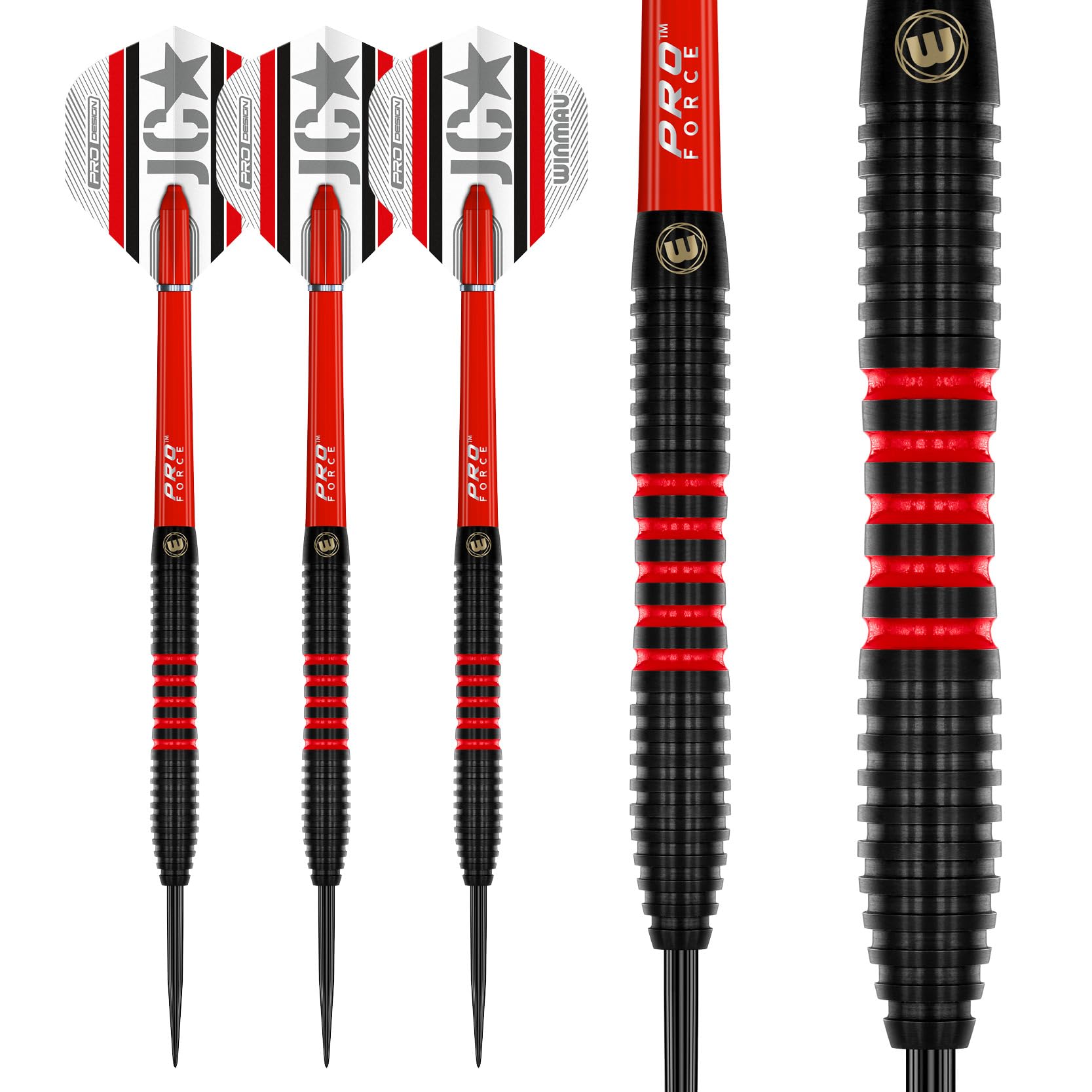 WINMAU Jeu de fléchettes professionnel 85% Pro Series avec ailettes et tiges de fléchettes