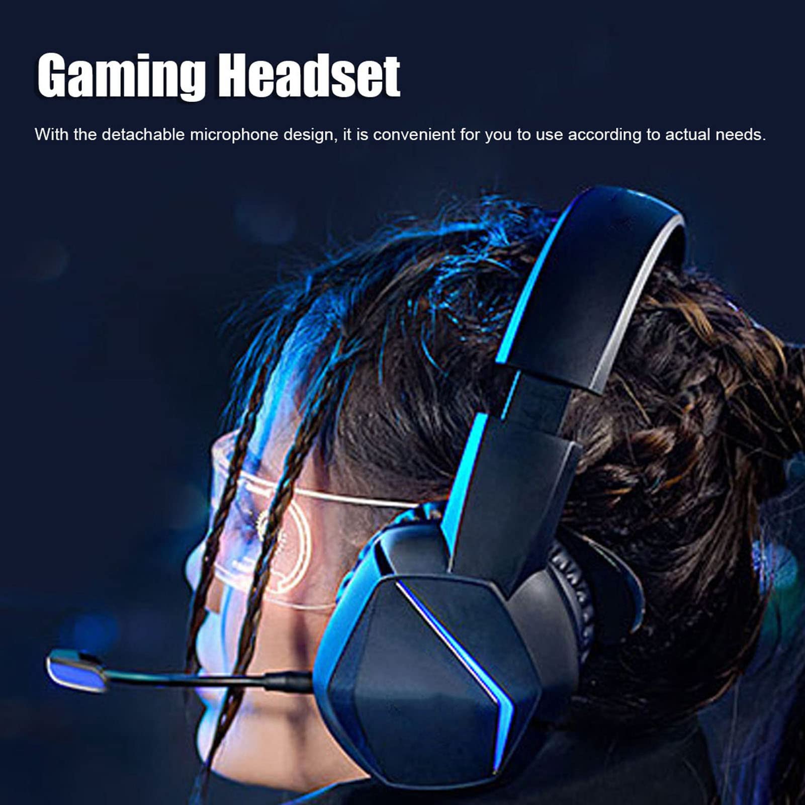 XINL Cuffie da Gioco, Cuffie da Gioco Stereo sensibili Suono Surround virtuale Ruotabile a 160° per PC per Laptop per telefoni cellulari(con Spina da 3,5 mm)