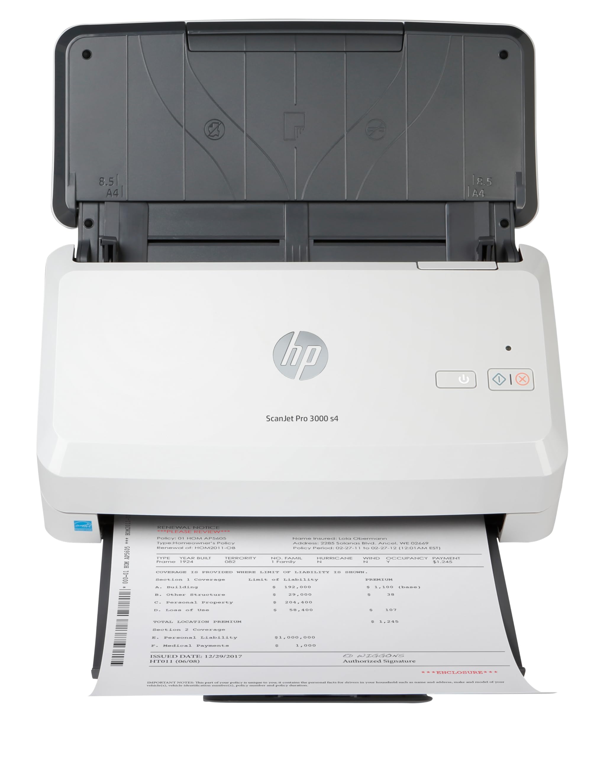 HP HP ScanJet Pro 3000 s4 Sheet-feed Scanner | Automatic Single-pass, two-sided Document Feeder| 40ppm/80ipm | 50 Page ADF |1200 dp