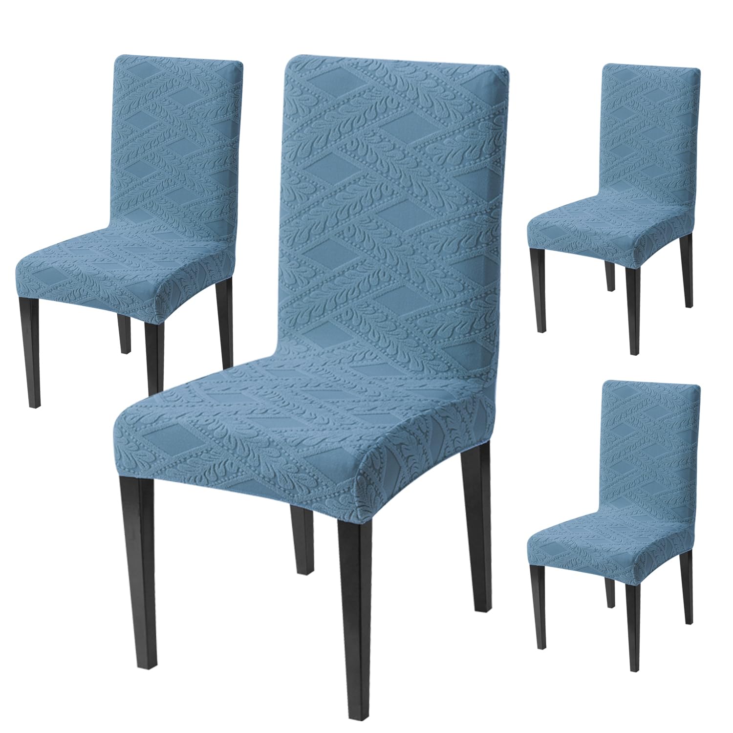 Stretchable Chair Covers - Green Jacquard Dining Covers -16