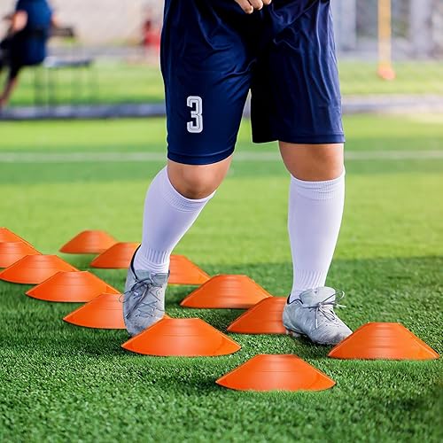 Miniatura 5 de Vinsot Paquete de 108 conos de tráfico de plástico, paquete de 48 marcadores de campo de agilidad, conos de fútbol, paquete de 60 conos de