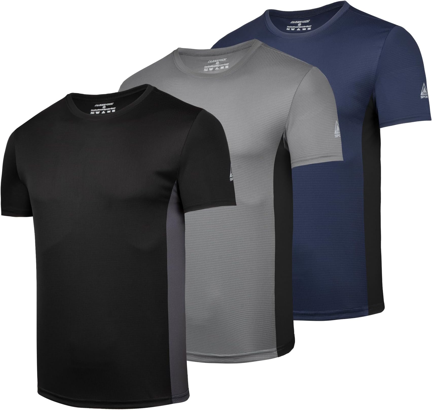 Men's Sports T-Shirts, Pack of 3/5 Short Sleeve T-Shirts Breathable and Quick Dry for Running, Training, Fitness
