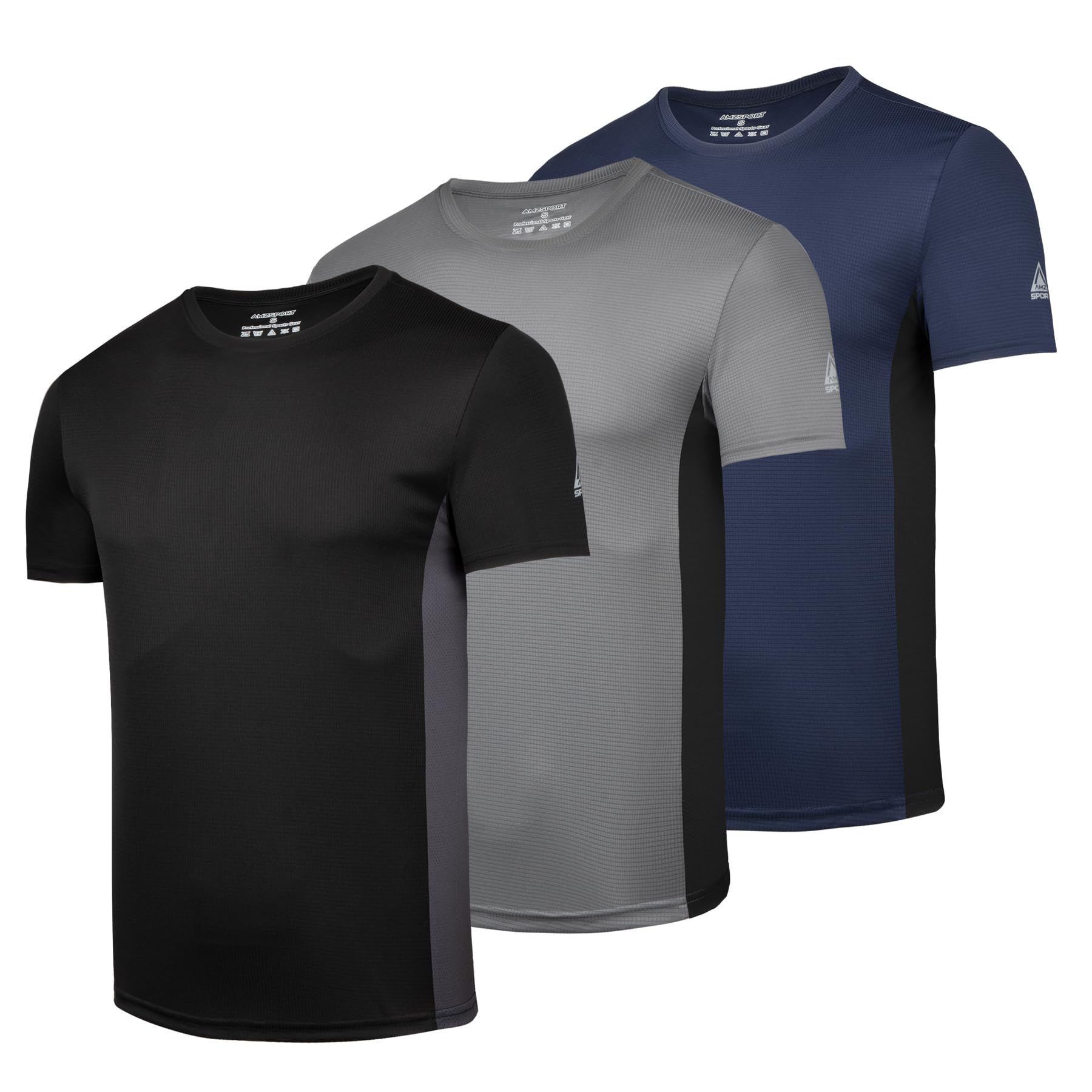 Lot de 1, 3 ou 5 T-Shirt de Sport Homme à Manches Courtes Respirant et à Séchage Rapide pour Course, Entraînement, Fitness