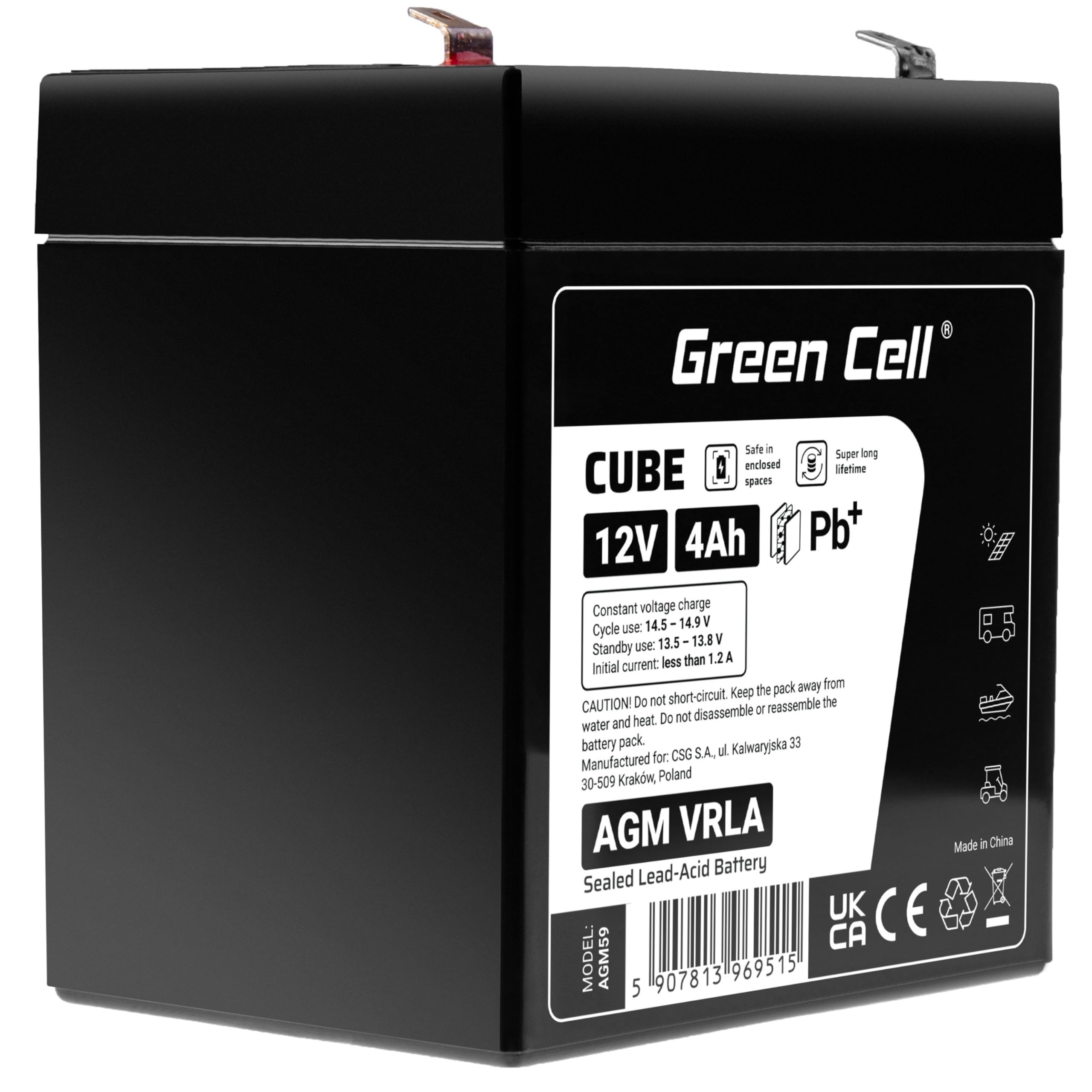 Batteria AGM 12V 9Ah Green Cell - Ricaricabile Per UPS, Allarmi E Impianti Solari - Foto 11