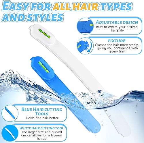 Miniatura 5 de Herramientas profesionales para el peinado kit de capas y recorte de bricolaje con clips, guía para flequillo, capas, puntas abiertas - azul