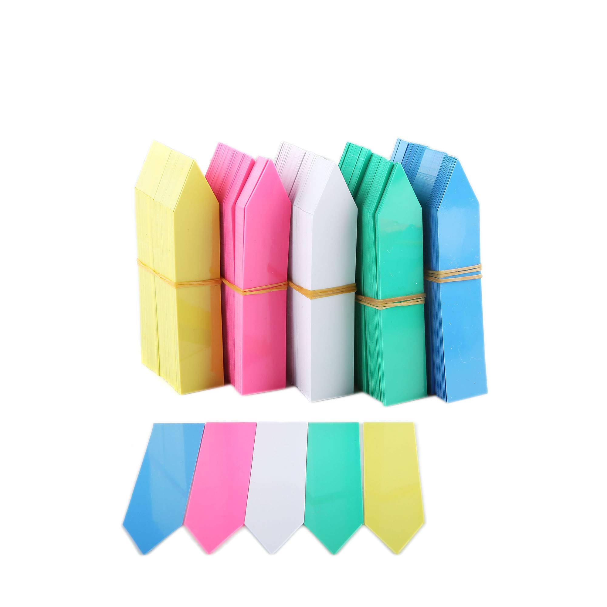 MIHEY 1000 szt. 10 cm plastikowe etykiety do roślin ogrodowych szkółka etykiety ogrodowe markery paliki do roślin wodoodporne etykiety doniczkowe, 5 kolorów
