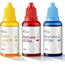 Fuel Lamp Oil Dye 320ml - Red, Blue, Yellow Liquid Dye for Paraffin Oil Lamp, Custom Colored Lamps Oils for DIY Projects & Holiday Lighting Effects