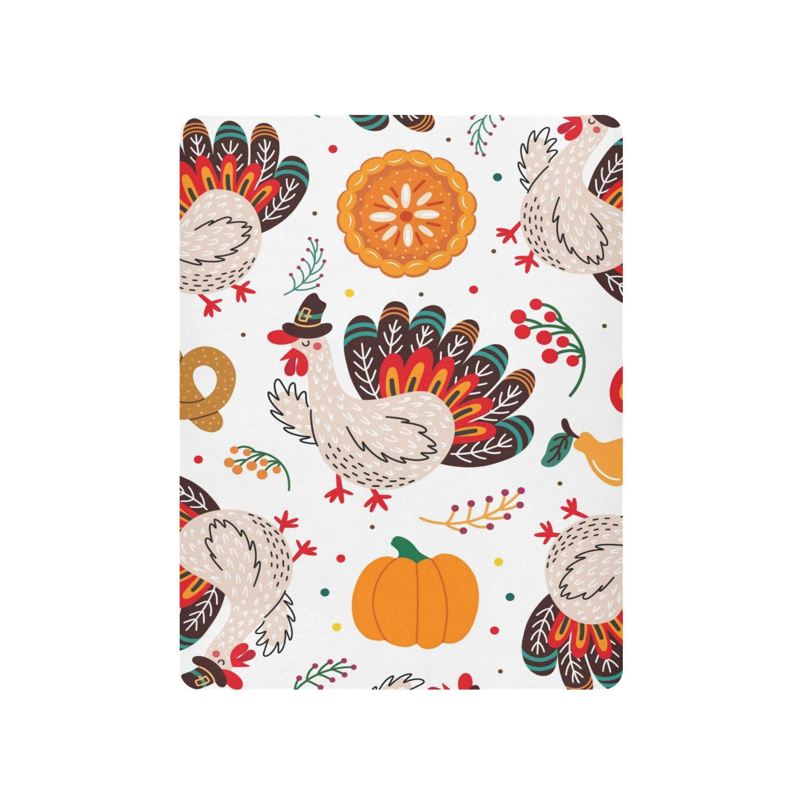 Moudou Thanksgiving Turkey Playard Sheet for Boy Girls, Soft Breathable Fitted Toddler Sheet for Standard Playard Bed Mattress, 39 x 27 x 5 Inch