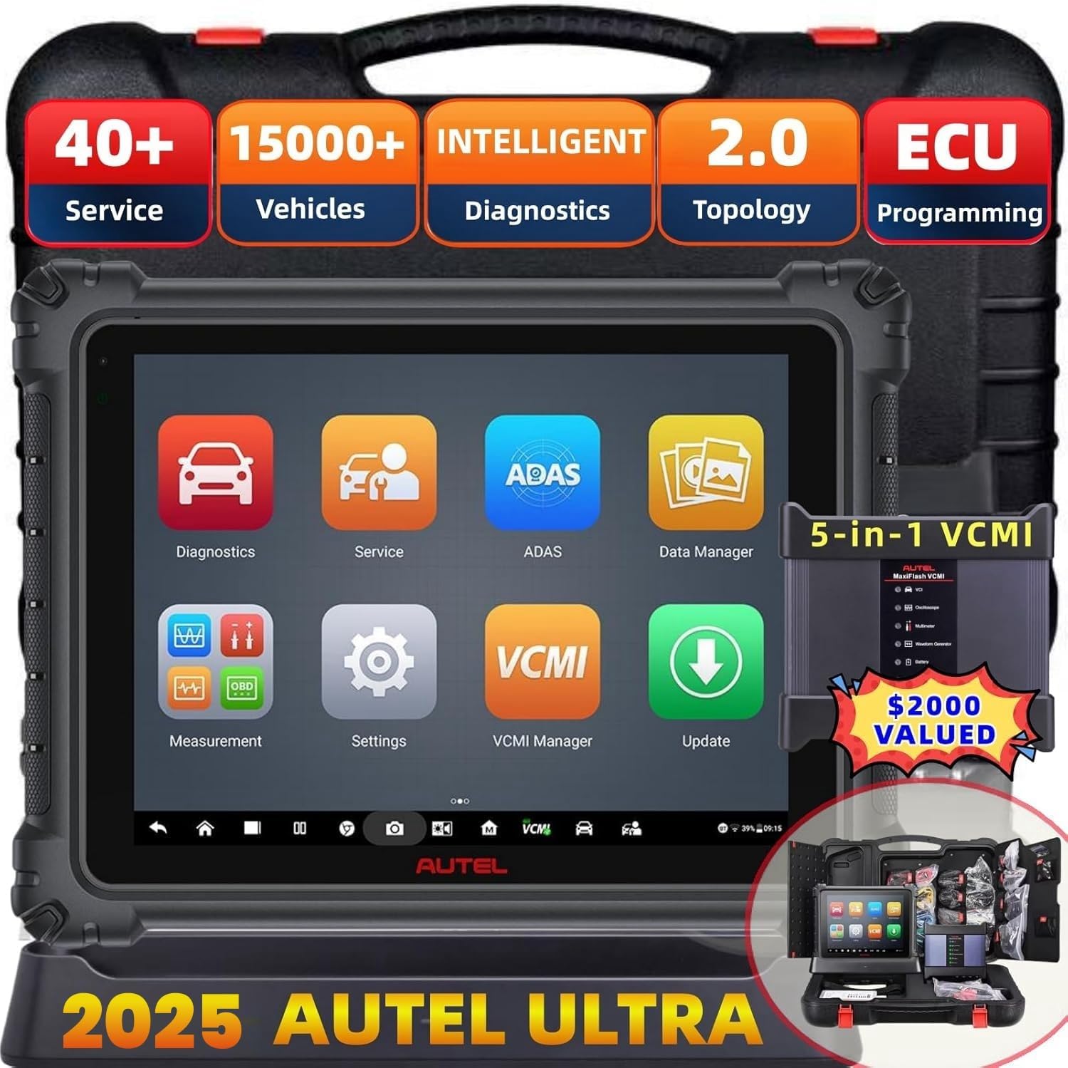 Autel MaxiSys Ultra OBD2 Scanner: 2025 Top MSULTRA Intelligent Diagnostic Scanner, 5-in-1 VCMI ECU Programming Coding 40+Resets Bidirectional Tests Upgraded of Ultra Lite/MS909EV/ MS919 /MS909 Autel MaxiSys Ultra OBD2 Scanner: 2025 Top MSULTRA Intelligent Diagnostic Scanner, 5-in-1 VCMI ECU Programming Coding 40+Resets Bidirectional Tests Upgraded of Ultra Lite/MS909EV/ MS919 /MS909