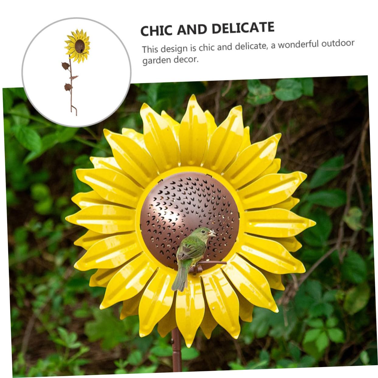 UPKOCH Metall Vogelfutterspender Sonnenblumenform Gartendeko Futterstation Zum Aufhängen Für Wildvögel Draußen